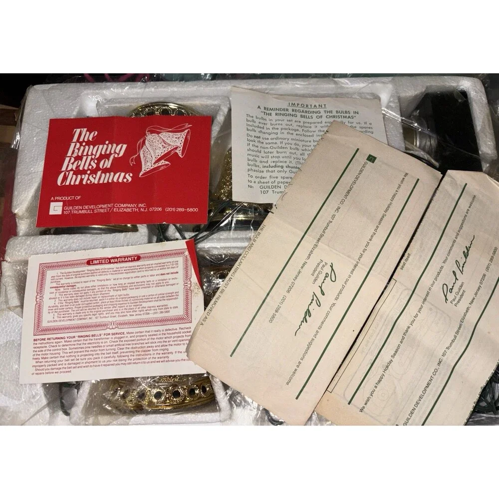 Vintage Merry Glow Round The Ringing Bells of Christmas Musical Lights Working